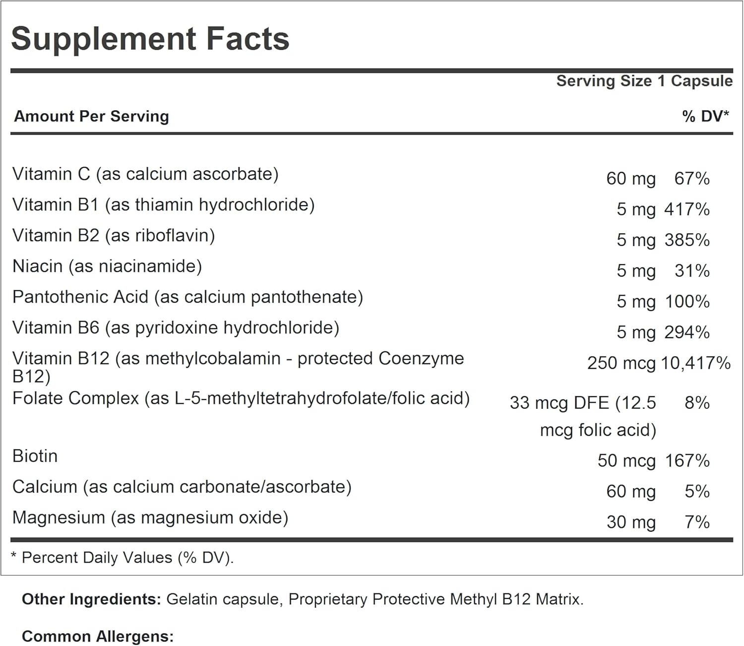 Absorption-Protected Methylcobalamin B12 Capsules for Energy and Stress Support - 180 Count