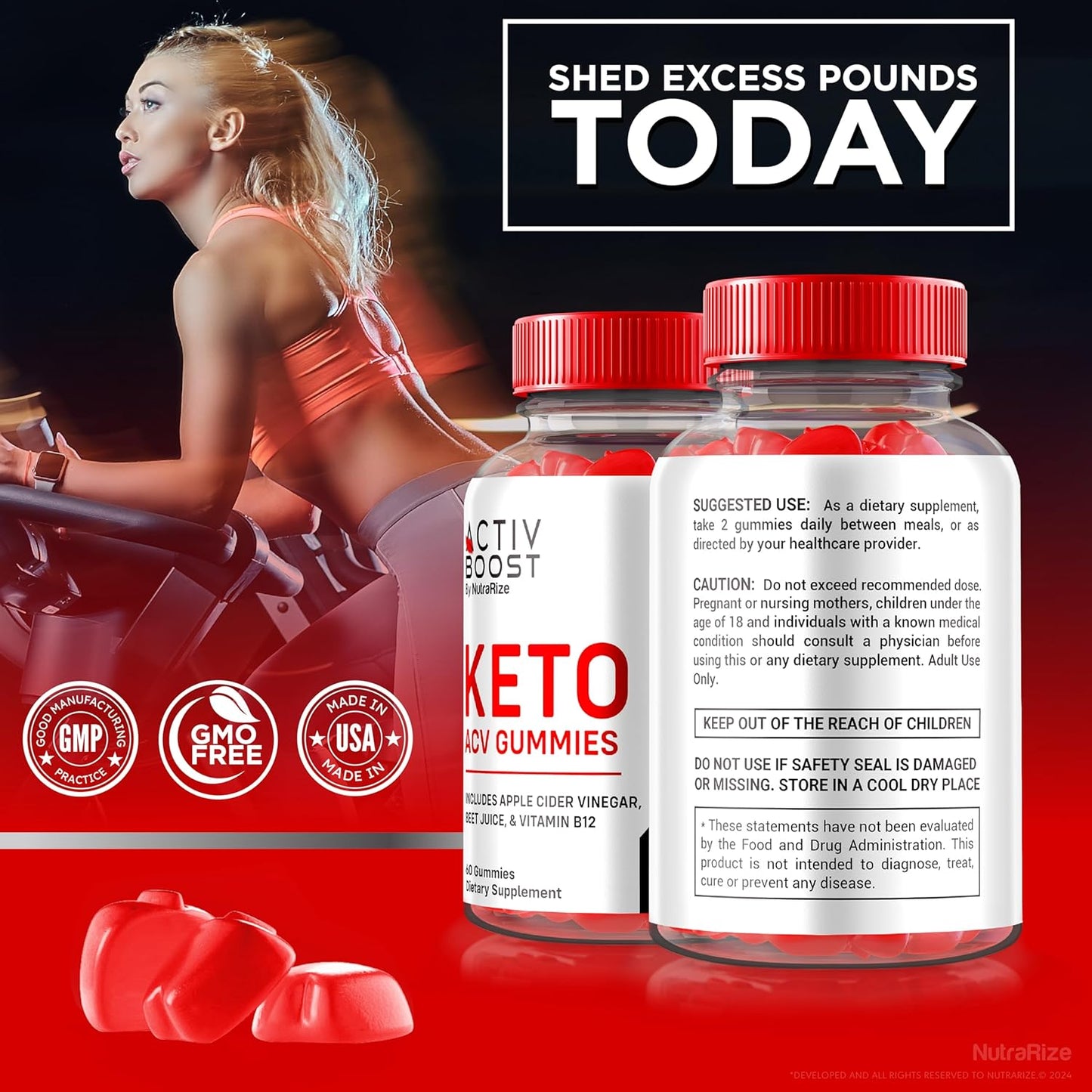 Activ Boost Keto ACV Gummies - 5 Pack for Advanced  Slimming Formula  with Maximum Strength - 300 Gummies for Keto + ACV Support