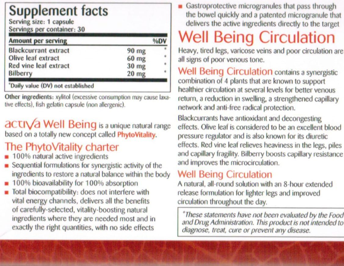 Activa Well Being Circulation Supplement - Extended Release for 8 Hours