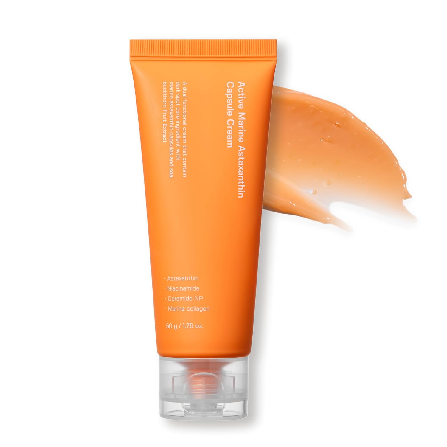 Active Marine Astaxanthin Capsule Cream 50ml | Brightening Facial Moisturizer with Deep Hydration & Soothing Benefits