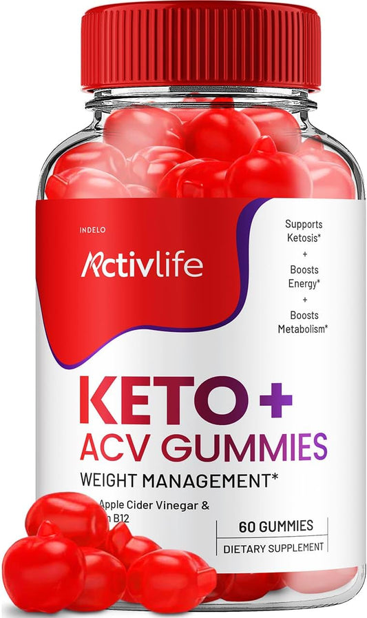 ActivLife Keto Apple Cider Vinegar Gummies - Weight Management Formula with 1000mg ACV - 60 Gummies