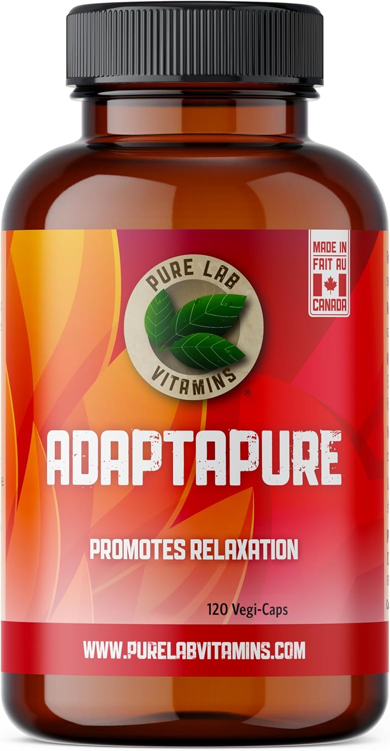 Adaptapure with Ashwagandha, Rhodiola Rosea, L-Theanine - 120 Capsules for Resilience, Stamina, Energy, Memory, Relaxation