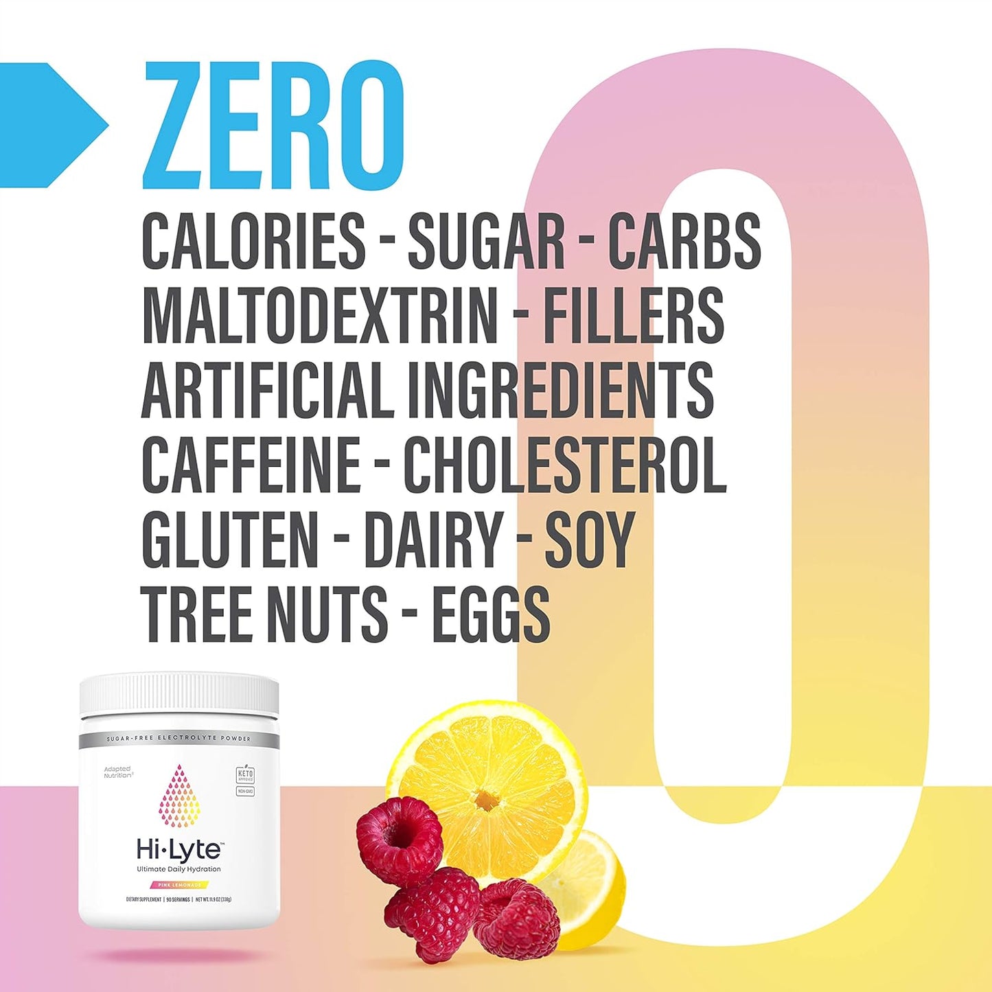 Adapted Nutrition Hi-Lyte Electrolyte Powder & Pro Hydration Packets Bundle, 90 Servings & 16 Packets, Pink Lemonade & Lemon Lime Flavors