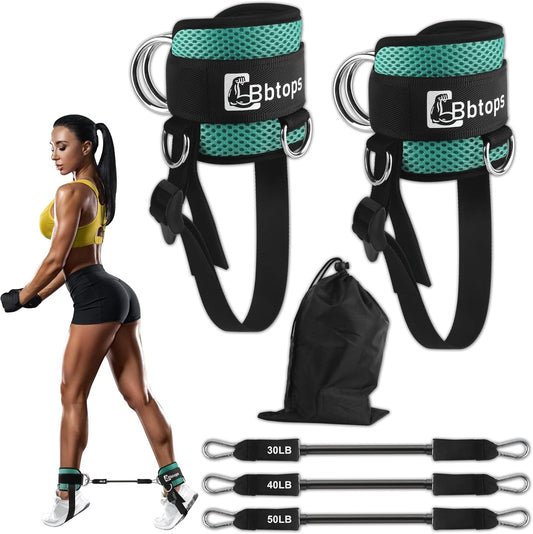 Adjustable Ankle Resistance Bands for Butt and Glutes Workout - Neoprene Leg Bands for Men and Women Fitness