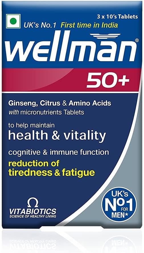 Admart Wellman 50+ Multivitamin Tablets - Comprehensive Health Supplements with 30+ Essential Nutrients