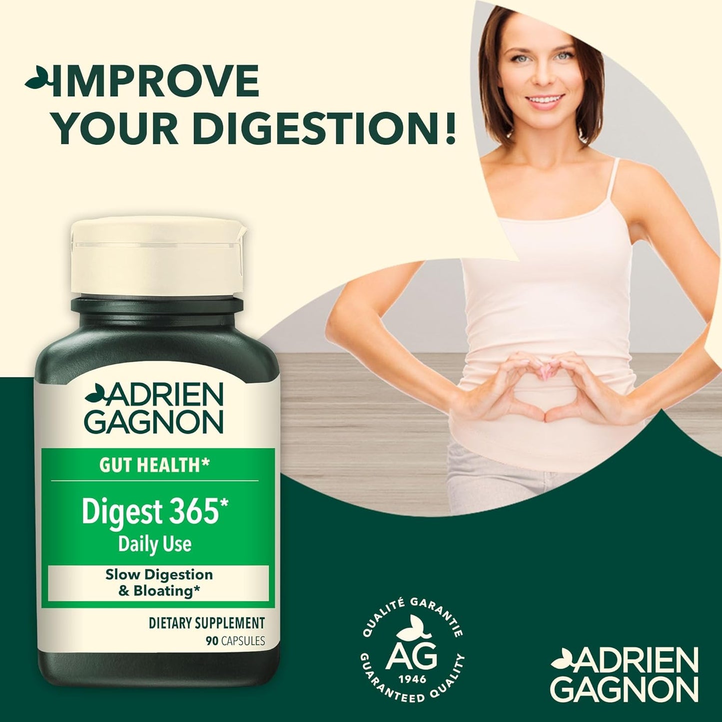 Adrien Gagnon Digest 365 Natural Enzymes Complex for Digestion Support - 90 Count