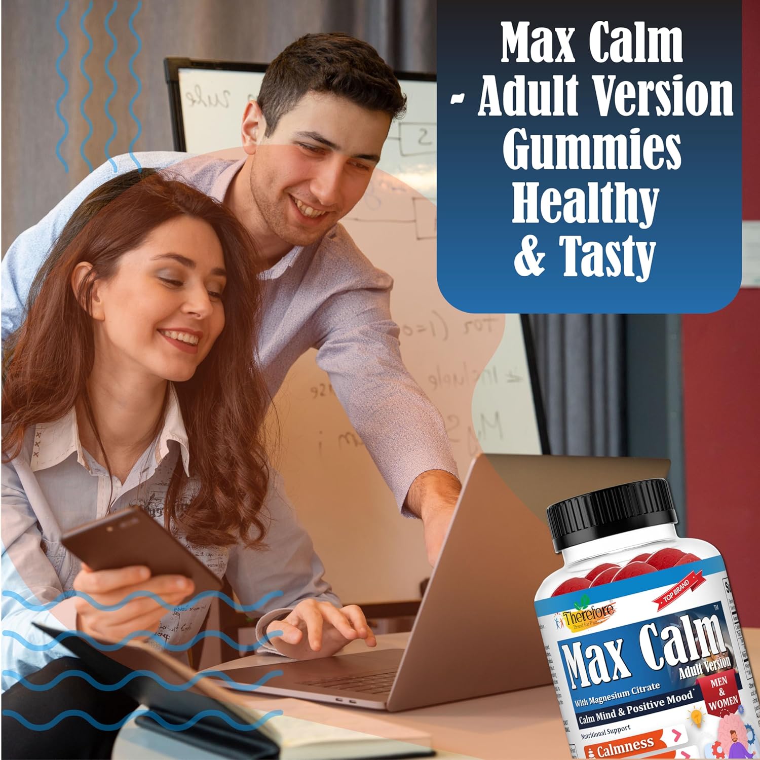 Adult Magnesium Citrate Gummies for Stress Relief, Sleep Support & Muscle Relaxation - Vegan 60 Count