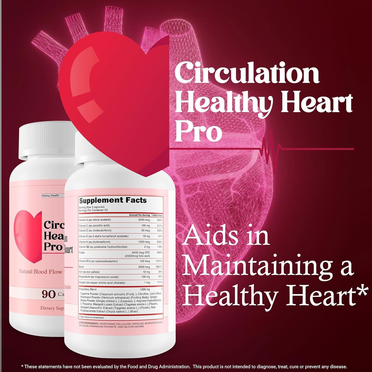 Advanced Blood Flow Support Supplement - Boost Circulation & Heart Health - Enhanced Blood Circulation Formula for Overall Wellness - Natural Blood Flow Enhancer - Effective Circulation Support Aid