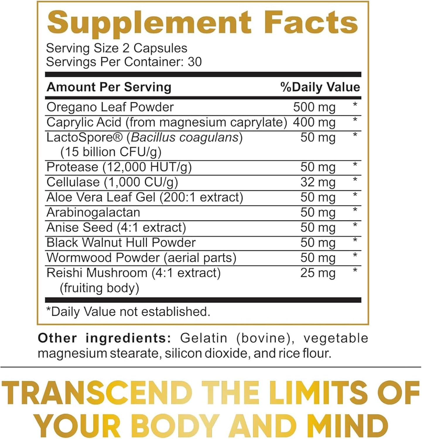 Advanced Candida Cleanse 180 Capsules - Intestinal Detox with Probiotics & Herbs - Oregano, Caprylic Acid, Black Walnut, Reishi