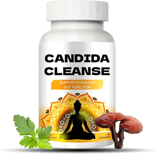 Advanced Candida Cleanse Formula with Oregano Leaf, Wormwood, Black Walnut, and Caprylic Acid - Gut and Colon Support