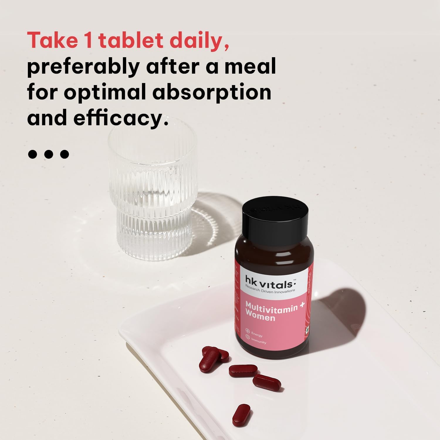 Advanced Daily Multivitamin for Active Women with Iron, Vitamin C, Collagen, Hyaluronic Acid & Biotin - 30 Tablets
