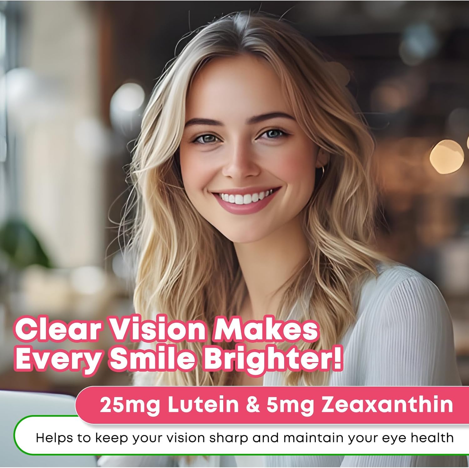 Advanced Eye Vitamin Gummies with Lutein, Zeaxanthin, Bilberry, Saffron, Grape Seed, Omega 3 - 60 Count, Orange Flavor - Macular Health, Dry Eye, Visual Function