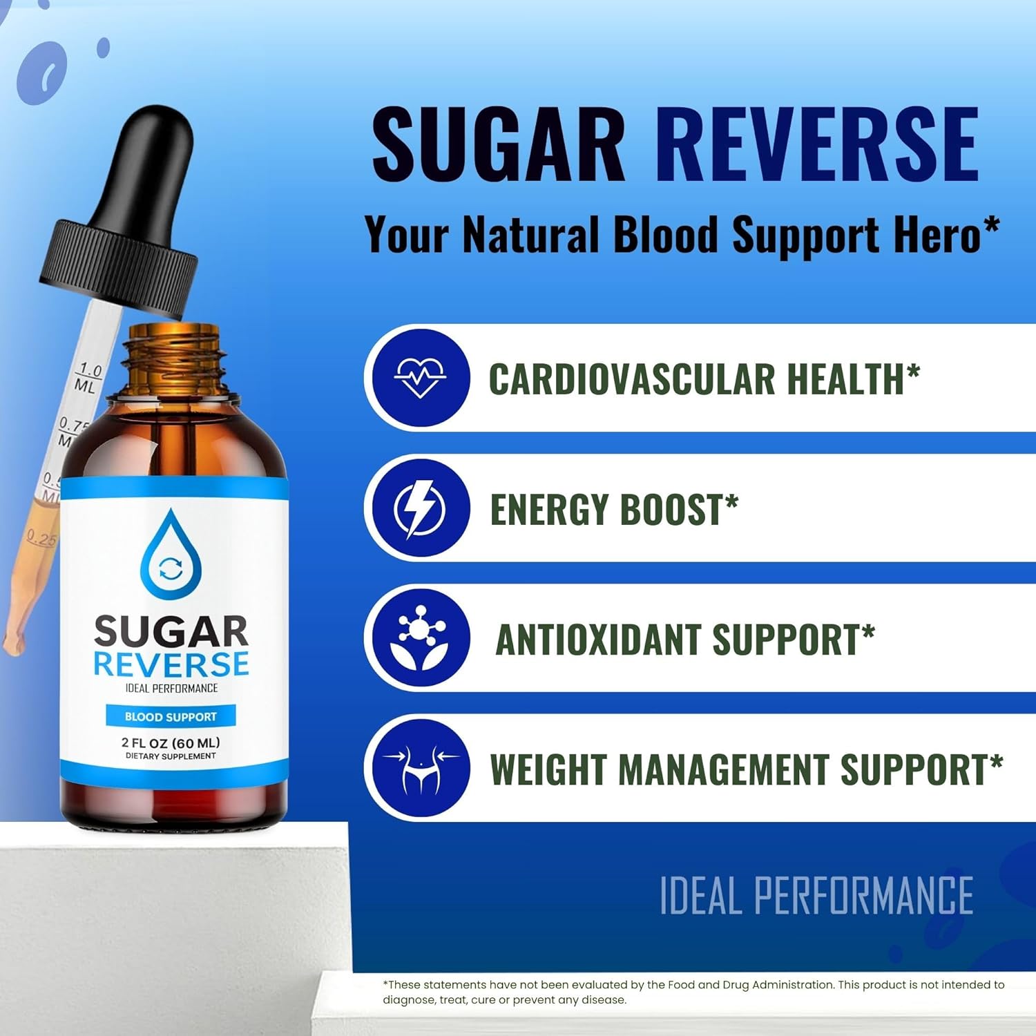 Advanced Formula Sugar Reverse Liquid Drops Supplement - Maximum Strength Vitamin Supplement for Ideal Performance - Official SugarReverse Drops Formula with Positive Reviews