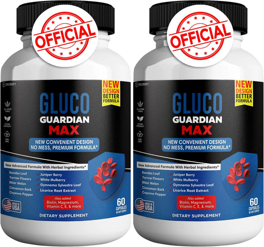 Advanced Gluco Guardian Max Capsules with Magnesium, Vitamin C, Zinc, and Banaba Leaf - Non-GMO, Gluten-Free - 120 Capsules