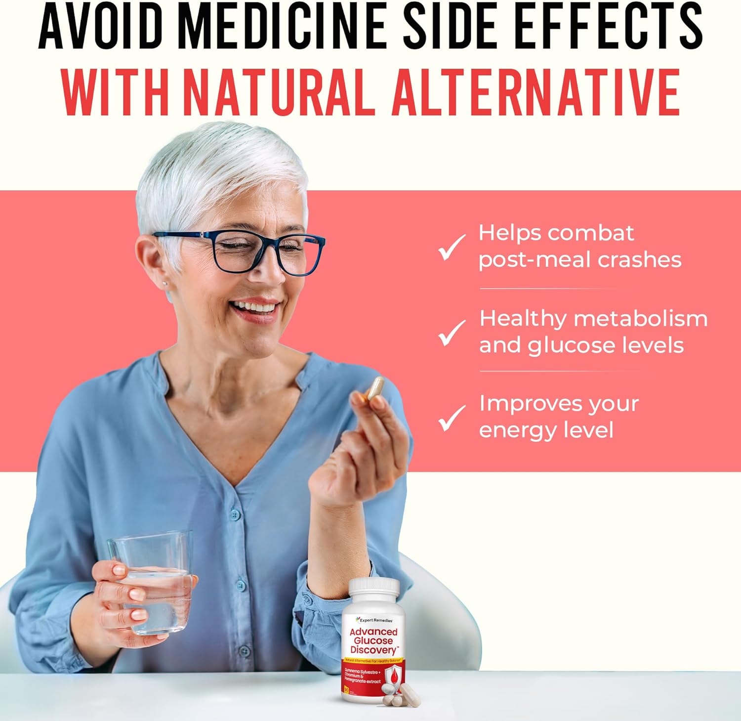 Advanced Glucose Support Supplement with Gymnema Sylvestre & Pomegranate - Non-GMO, Vegan Capsules for Metabolism Wellness