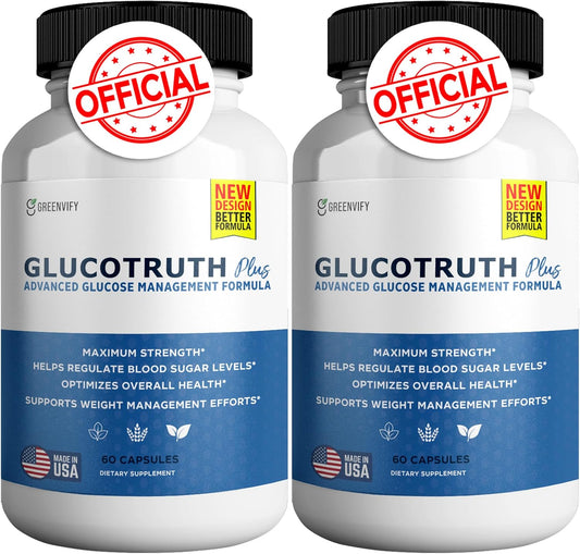 Advanced GlucoTruth Plus with Vitamins, Minerals, Magnesium, Vitamin C, Vitamin E, Zinc, & Banaba Leaf Extracts