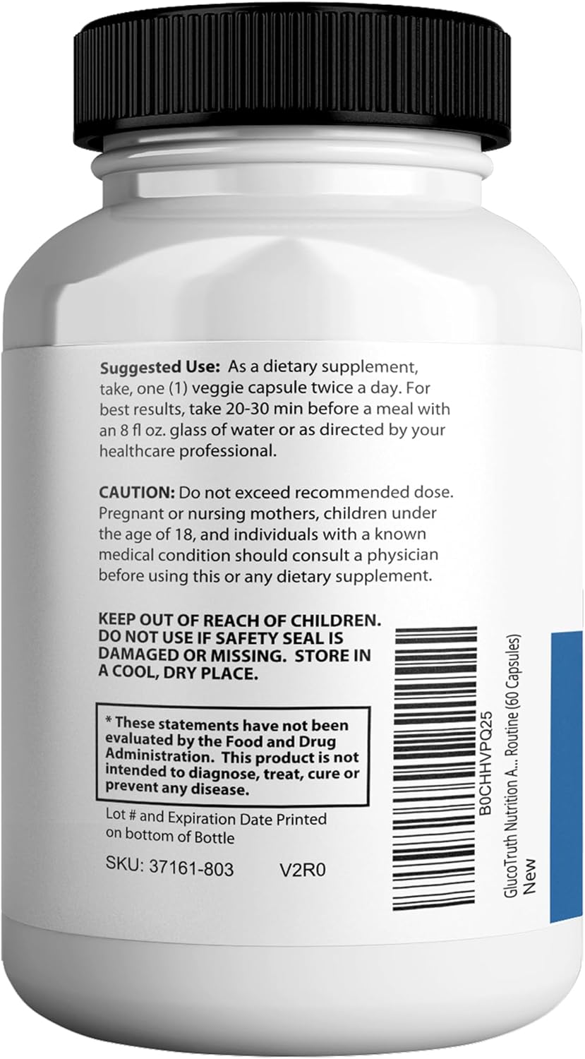 Advanced GlucoTruth Plus with Vitamins, Minerals, Magnesium, Vitamin C, Vitamin E, Zinc, & Banaba Leaf Extracts