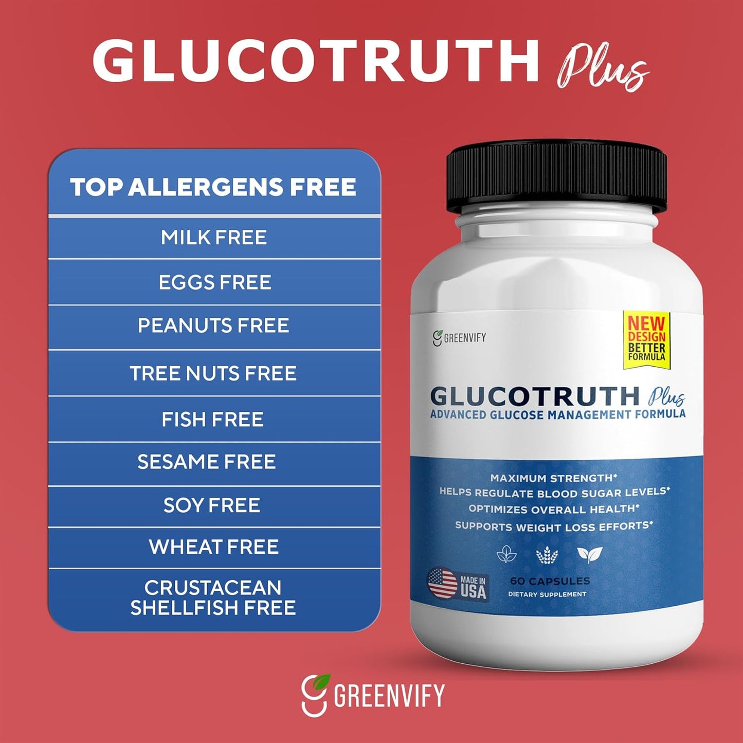 Advanced GlucoTruth Plus with Vitamins, Minerals, Magnesium, Vitamin C, Vitamin E, Zinc, & Banaba Leaf Extracts