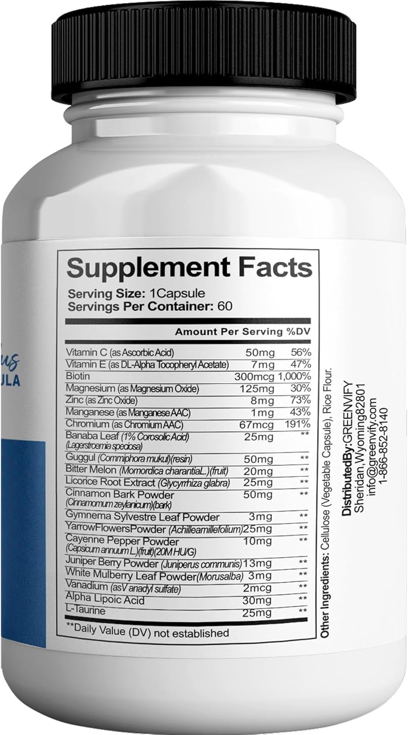 Advanced GlucoTruth Plus with Vitamins, Minerals, Magnesium, Vitamin C, Vitamin E, Zinc, & Banaba Leaf Extracts