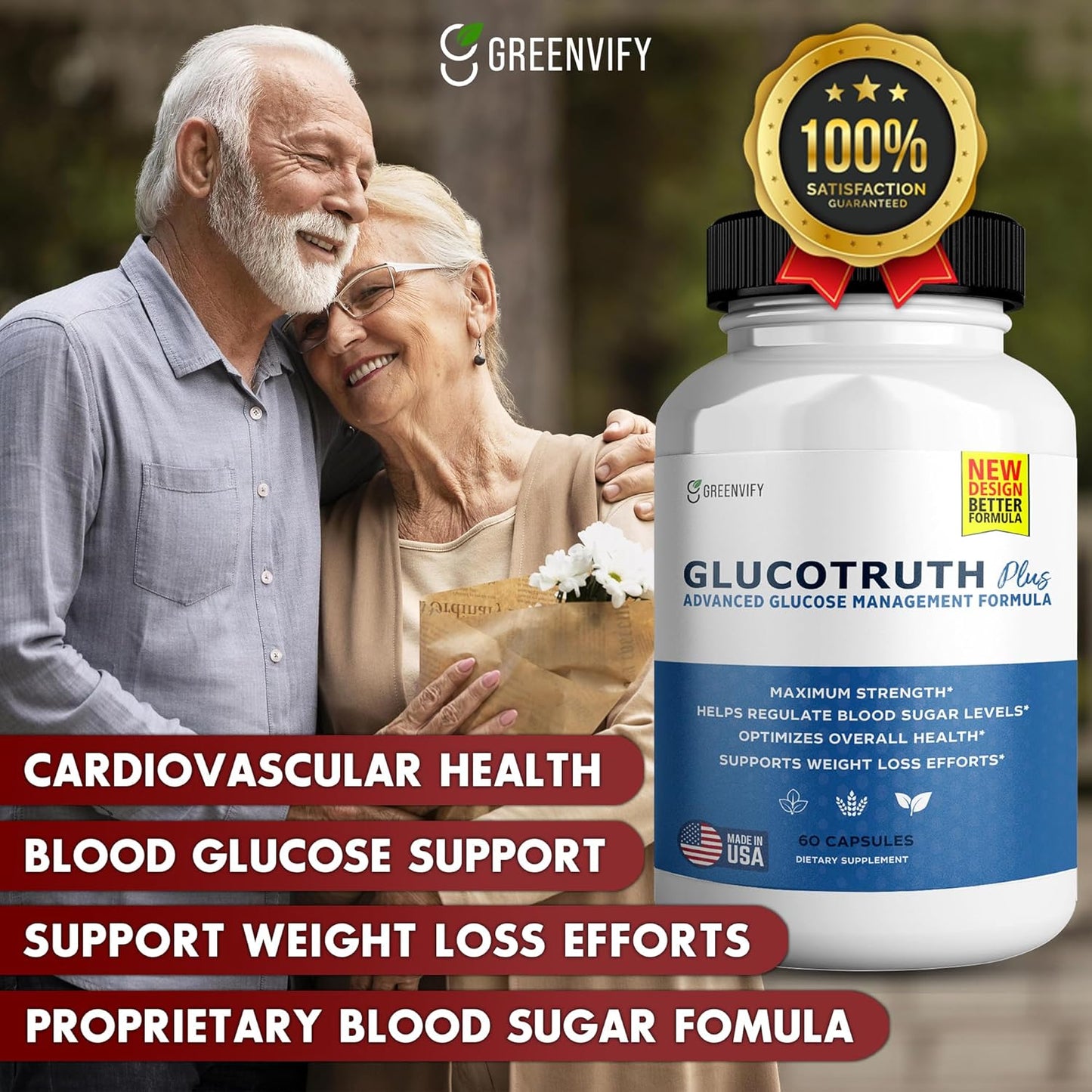 Advanced GlucoTruth Plus with Vitamins, Minerals, Magnesium, Vitamin C, Vitamin E, Zinc, & Banaba Leaf Extracts
