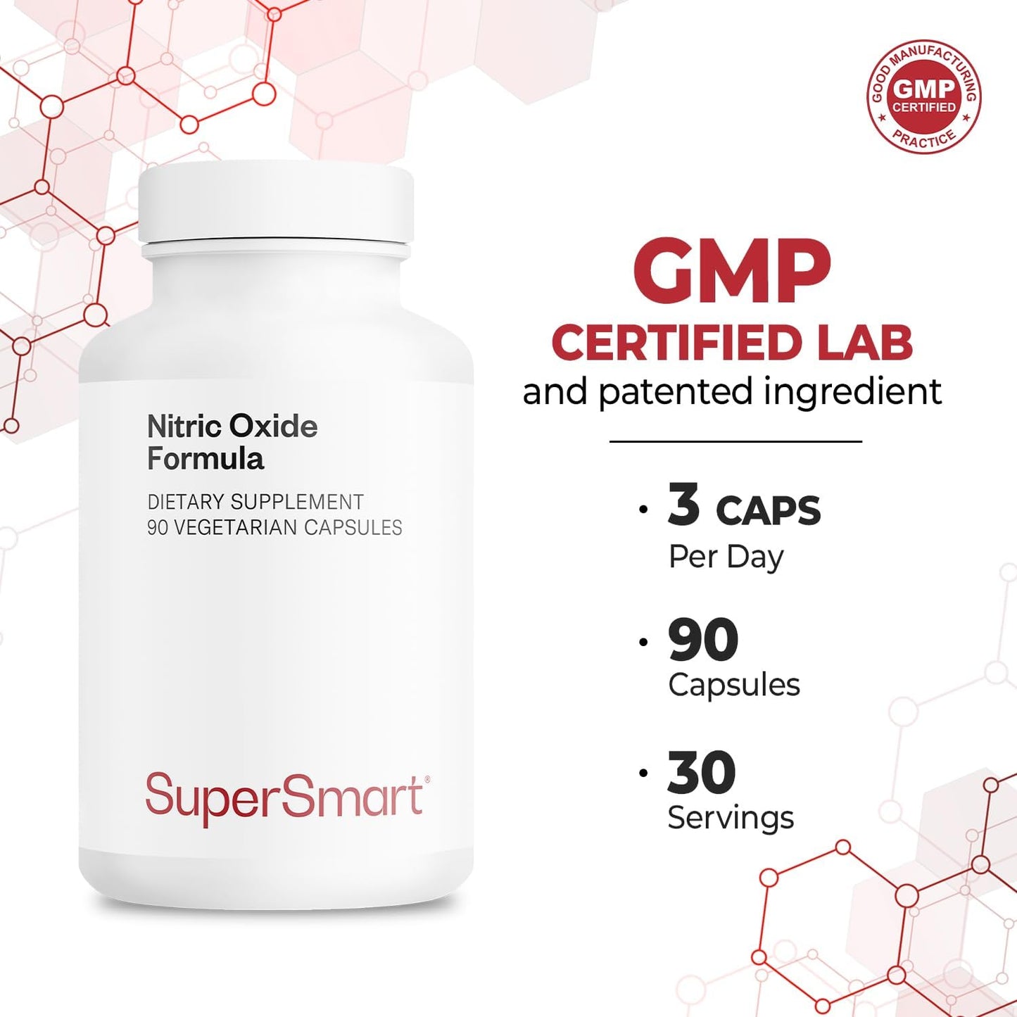 Advanced Nitric Oxide Formula with L-Citrulline Malate and L-Arginine AAKG - Non-GMO Supplement for Men & Women - 90 Vegetarian Capsules