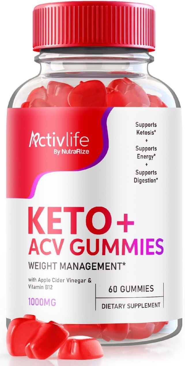 Advanced  Slimming Formula  Gummies with Keto and ACV for Effective Slimming - NutraRize ActivLife 1000 MG Gummies (60 Gummies)