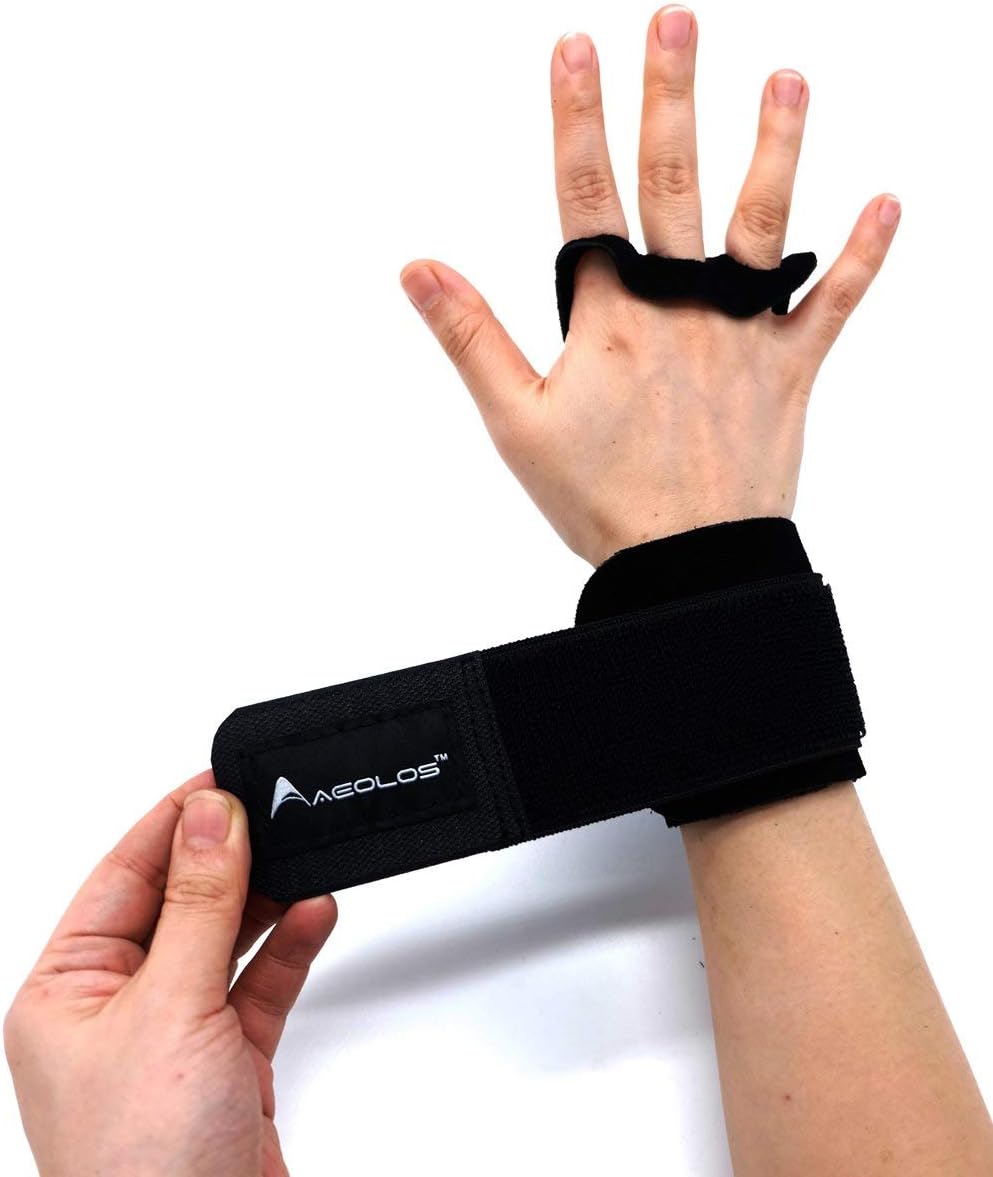 AEOLOS Leather Hand Grips for Gymnastics, Pull-ups, Weight Lifting, Kettlebells, Cross Training - Durable and Versatile