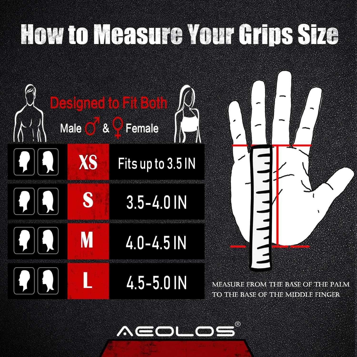 AEOLOS Leather Hand Grips for Gymnastics, Pull-ups, Weight Lifting, Kettlebells, Cross Training - Durable and Versatile