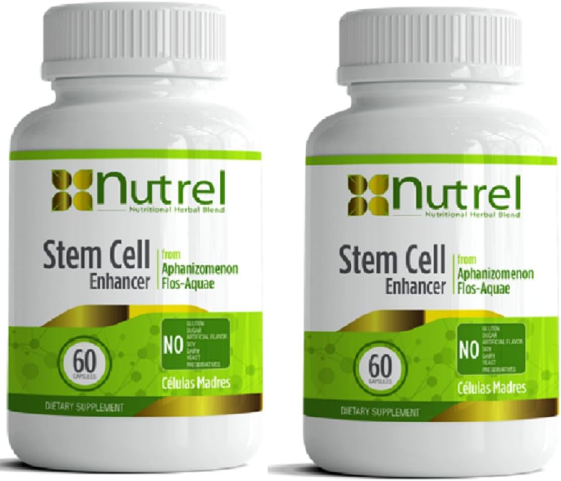 AFA Stem Cell Supplement - 2 Bottles | Natural Antiaging Support with Immunity Boost | Aphanizomenon Flos-Aquae Formula