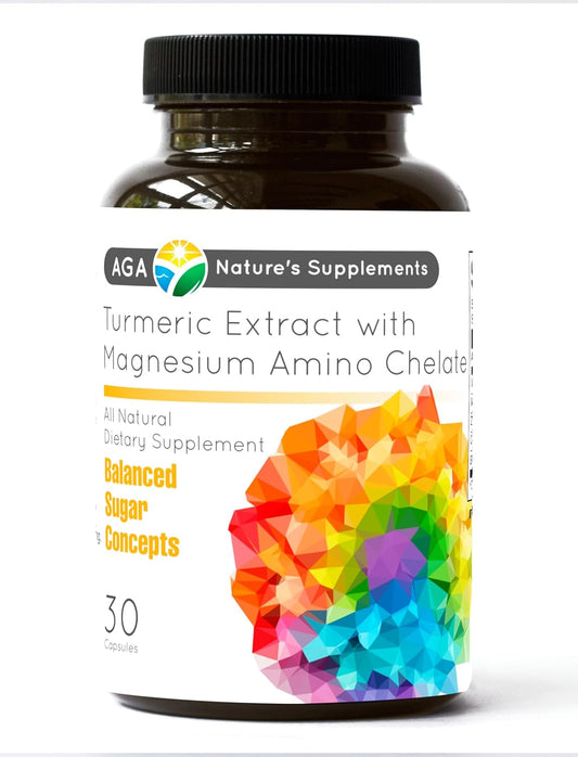 AGA Nature's Turmeric Extract Capsules with Magnesium Amino Chelate - 30 Count