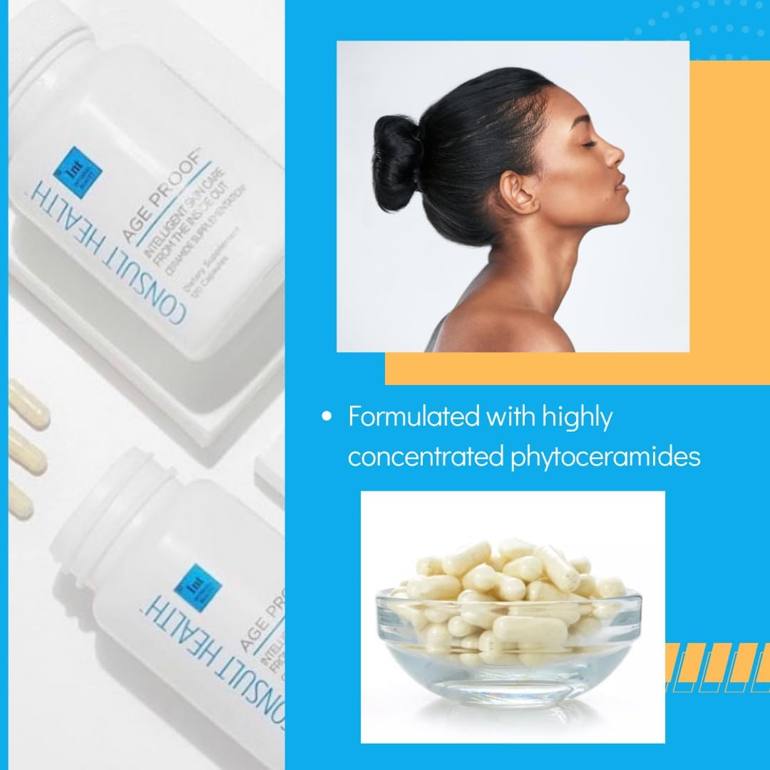 Age Proof Ceramide Capsules with Hyaluronic Acid - Skin Hydration and Plumping - 120 Count