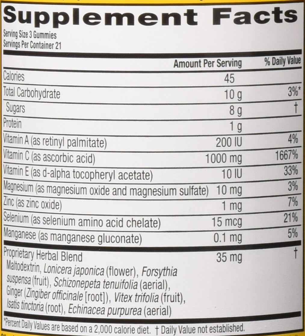 Airborne Vitamin C 750mg Gummies - 63 Count, Gluten-Free Immune Support with Vitamins C E, Selenium - Pack of 2
