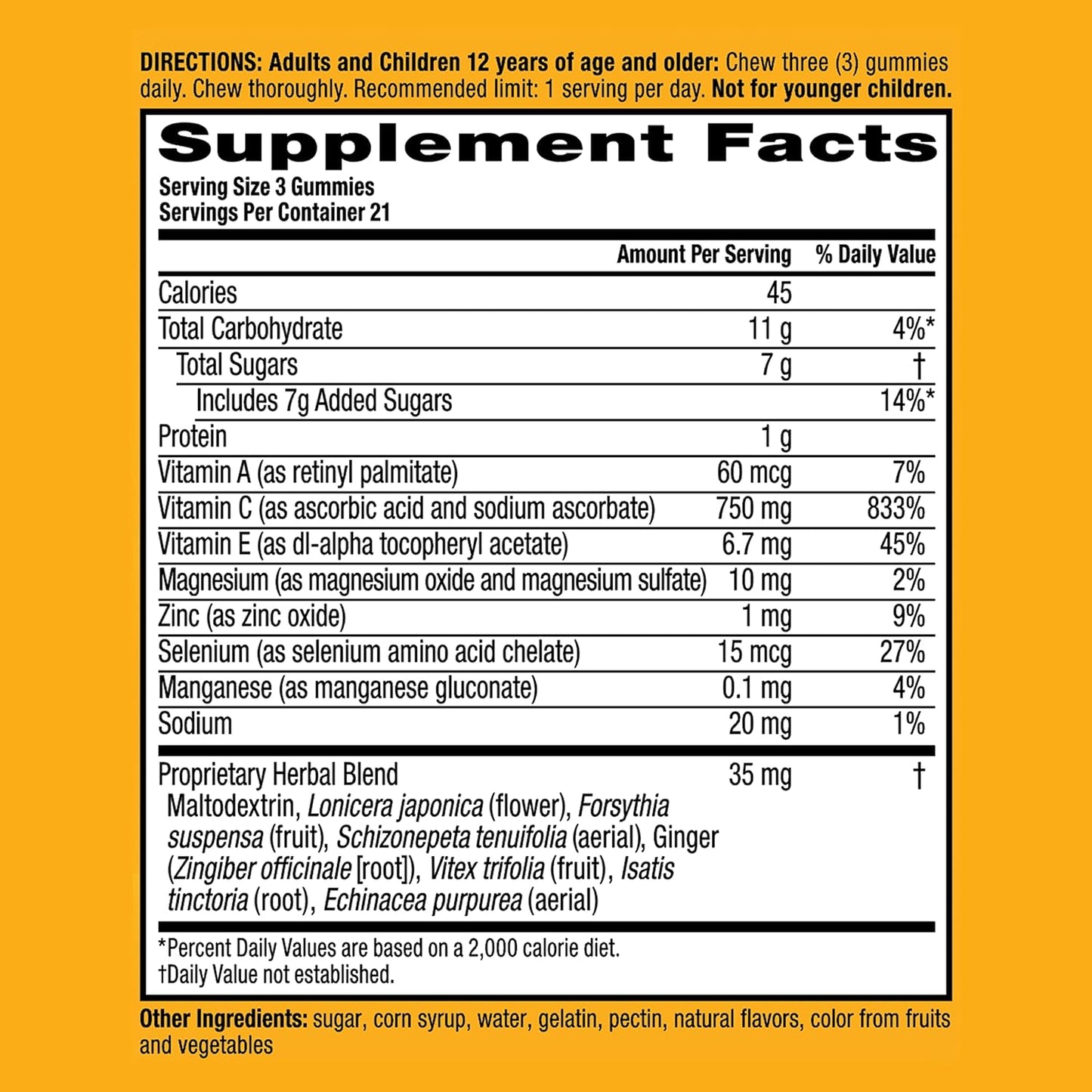 Airborne Vitamin C 750mg Gummies - 63 Count, Gluten-Free Immune Support with Vitamins C E, Selenium - Pack of 2