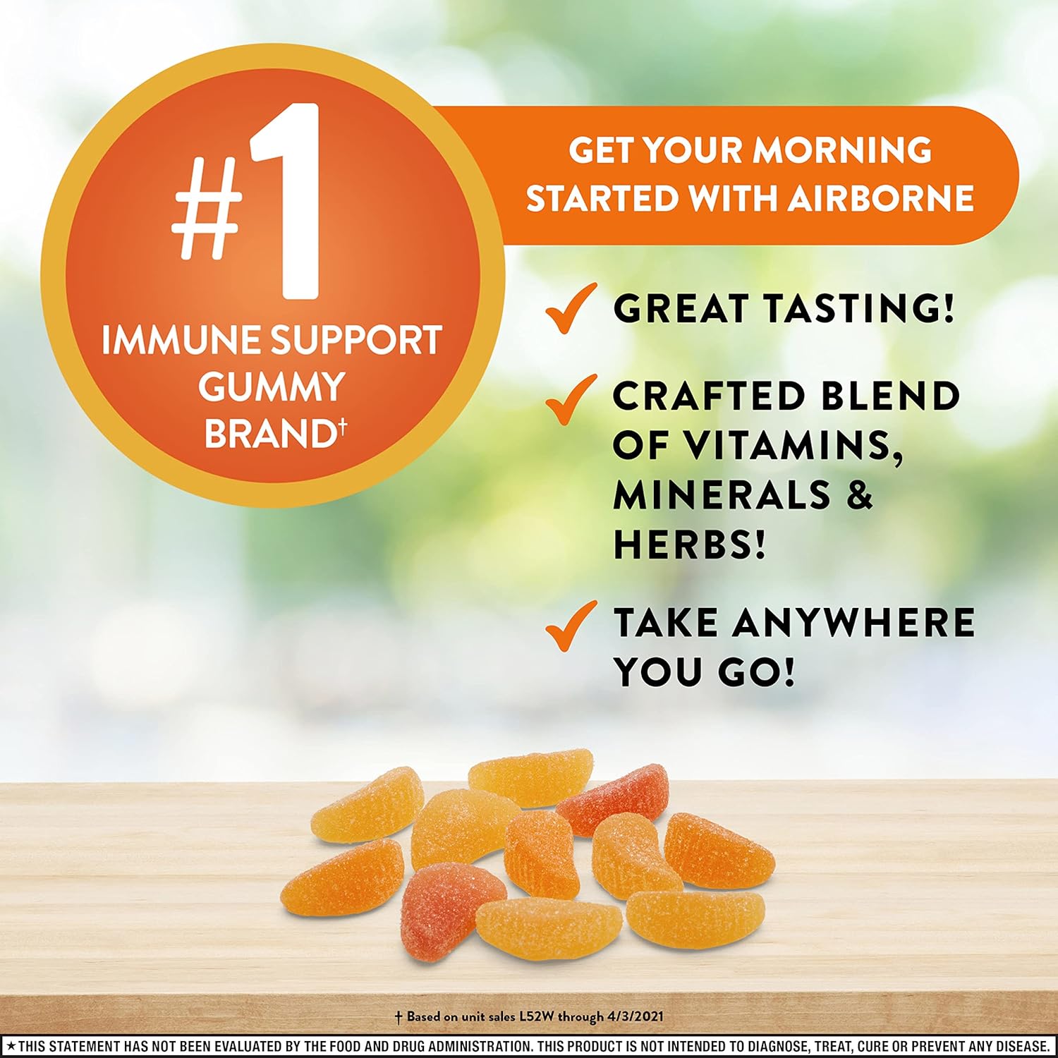 Airborne Vitamin C 750mg Gummies - 63 Count, Gluten-Free Immune Support with Vitamins C E, Selenium - Pack of 2