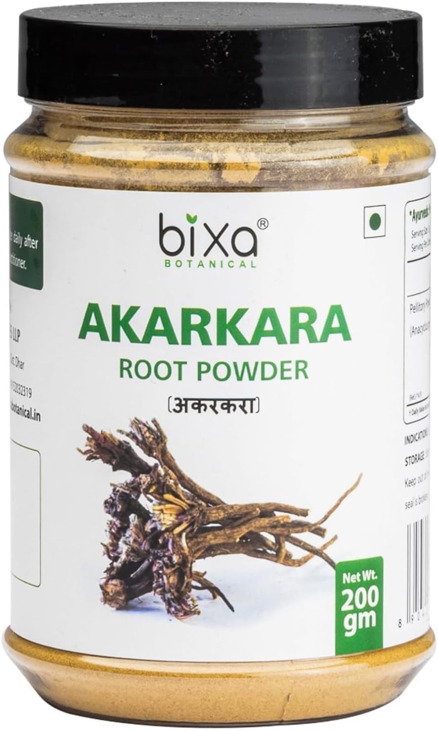 Akarkara Root Extract Powder - 200g | Enhances Blood Flow, Strength, Brain Function | Organic Formula