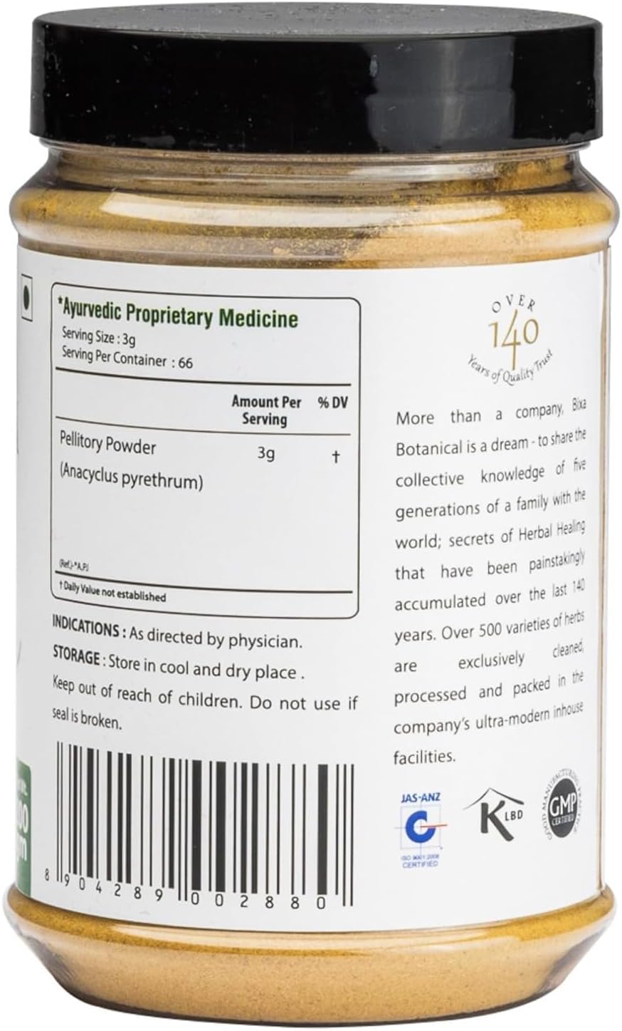 Akarkara Root Extract Powder - 200g | Enhances Blood Flow, Strength, Brain Function | Organic Formula