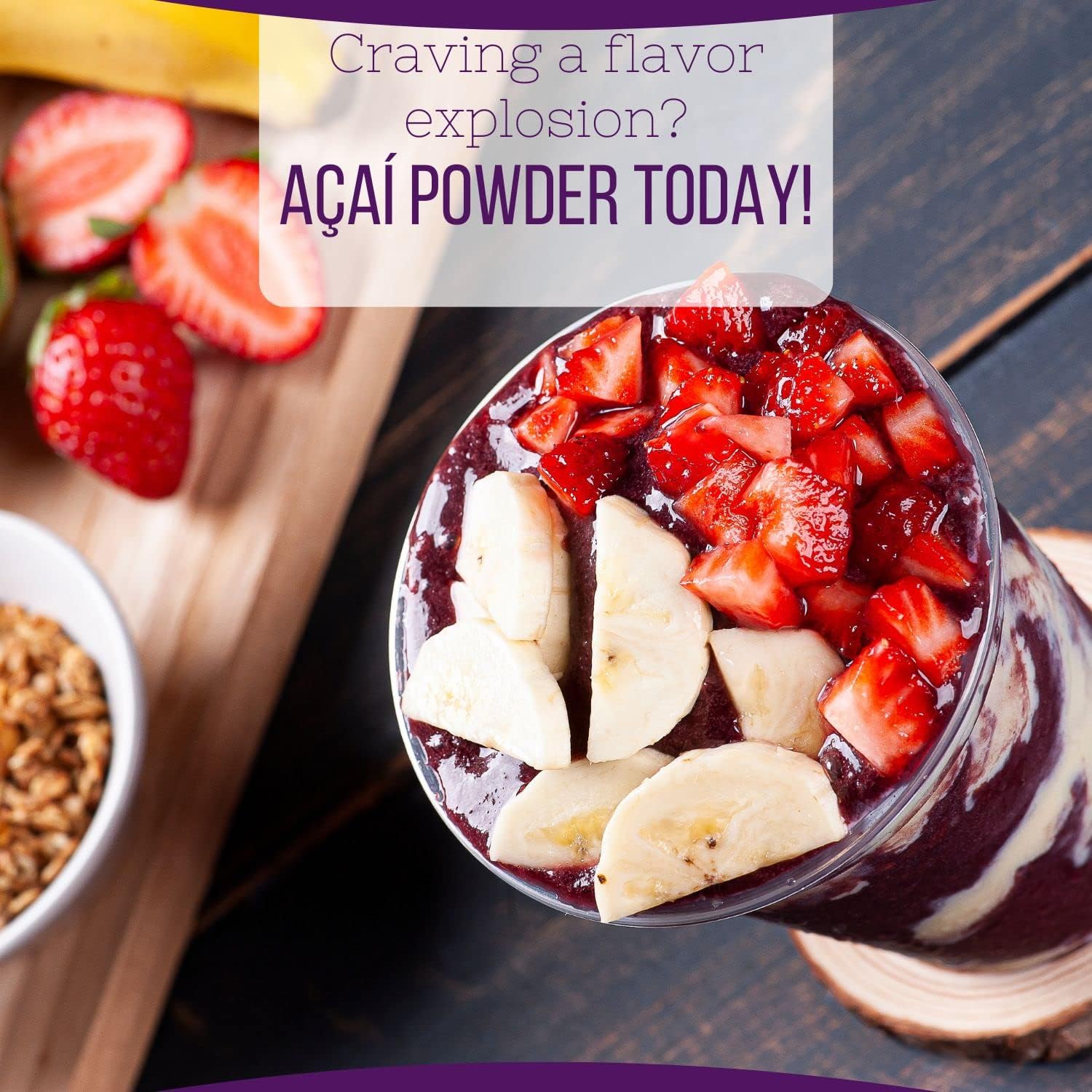 AKI ORGANIC Acai Powder - Rich in Vitamins & Nutrients - Ideal for Smoothies - Non-GMO, Vegan & Gluten Free - 5.30oz/150g