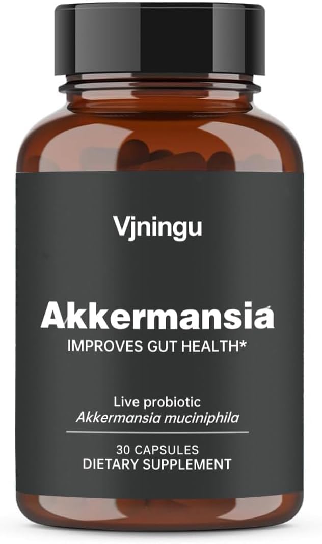 Akkermansia Probiotic Supplement with Prebiotic Fiber, Third-Party Tested, 100MAFU Live Strains, Boosts GLP-1 Production for Gut Health (2024 Edition, 30 Capsules)
