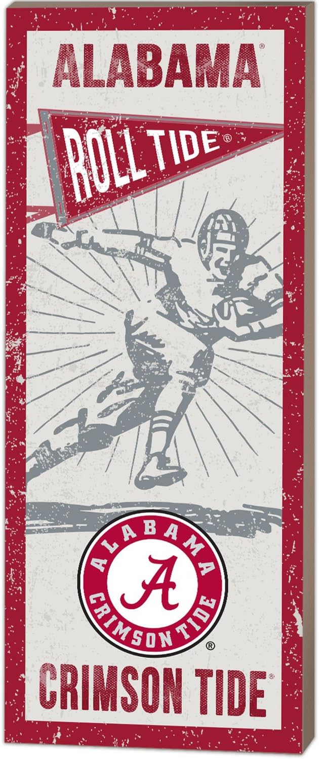 Alabama Crimson Tide Vintage Player 7"x18" Sign by KH Sports Fan