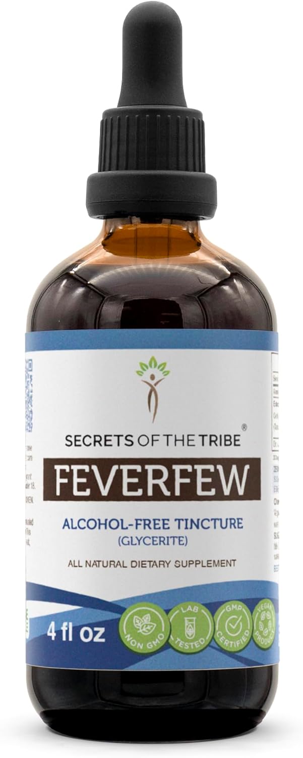 Alcohol-Free Feverfew Liquid Extract Tincture - 4 FL OZ - Secrets of the Tribe