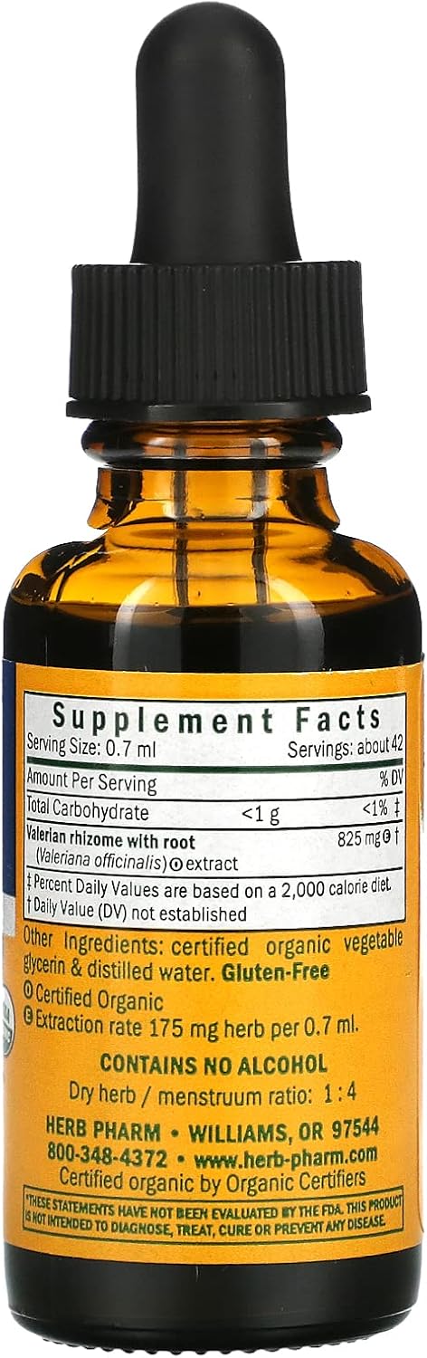 Alcohol-Free Herb Pharm Valerian for Nervous System Support