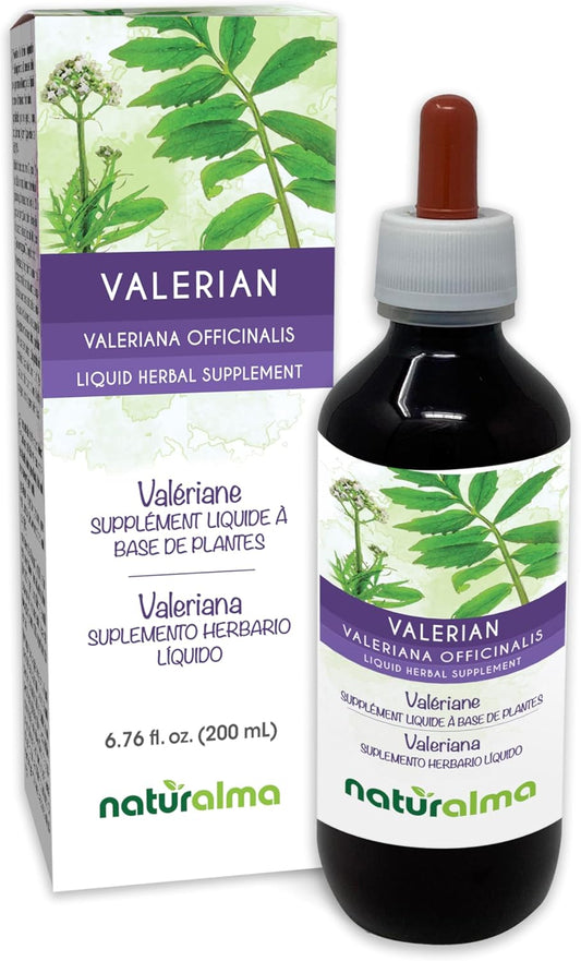 Alcohol-Free Valerian Root Tincture - 6.76 fl oz Liquid Extract Drops - Herbal Supplement Vegan Formula