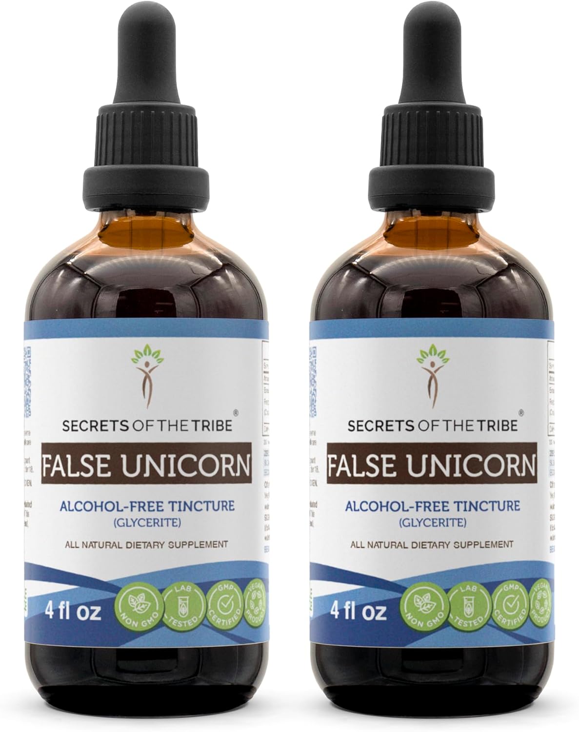 Alcohol-Free Wildcrafted False Unicorn Tincture Liquid Extract (2x4 FL OZ) - Secrets of the Tribe