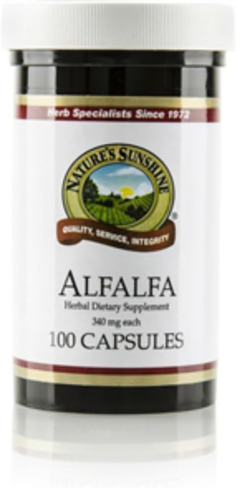 Alfalfa Capsules - Pack of 200 - Natural Dietary Supplement by Nature's Sunshine