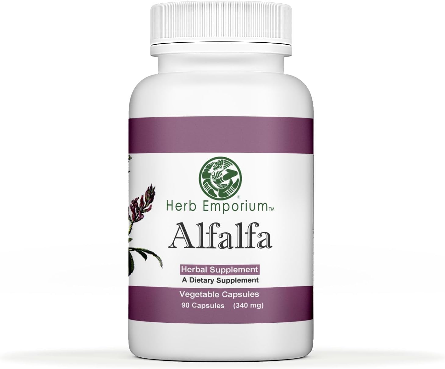 Alfalfa Capsules 90 ct 340mg - Herbal Supplement for Digestive Health - Herbs of Mexico Herb Emporium
