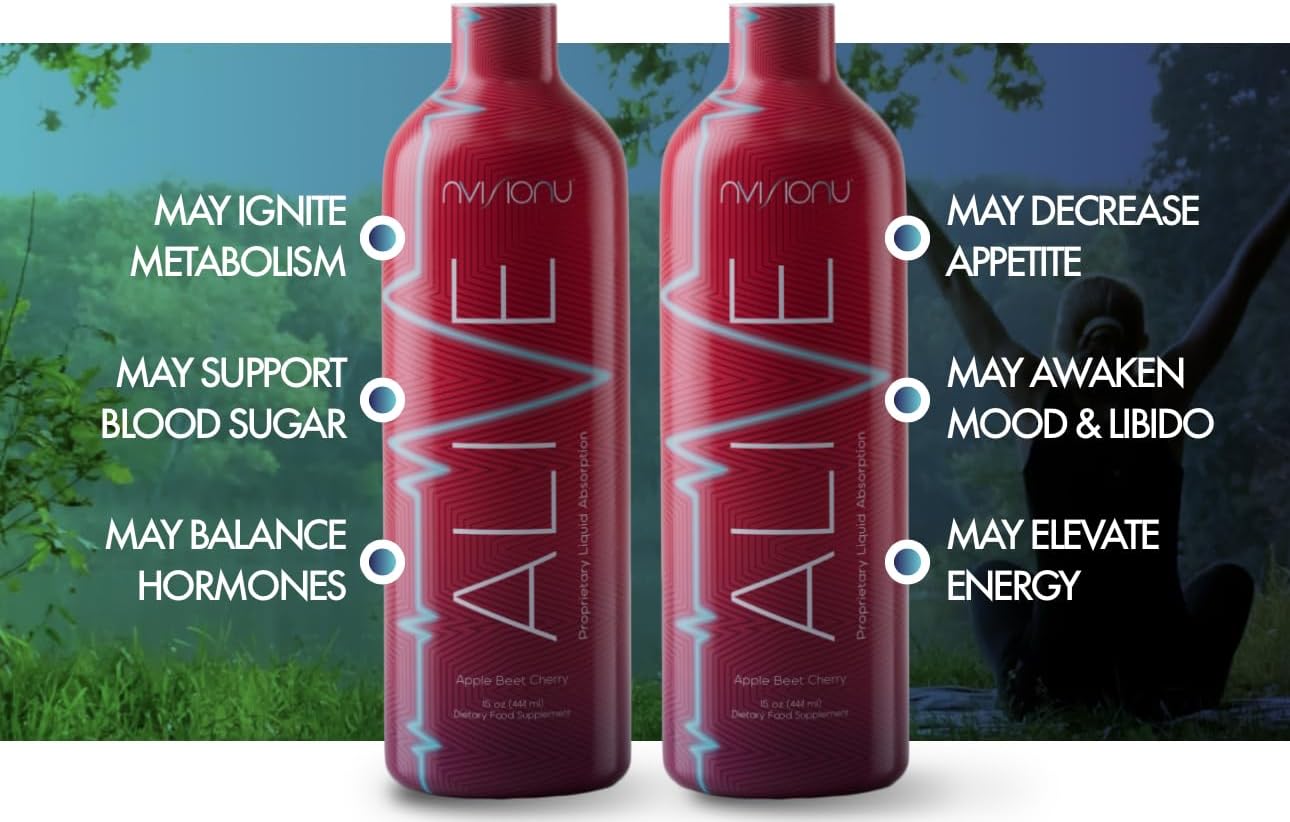 Alive Beet Cherry Dietary Supplement - 1 Bottle (15oz) - 2 Tablespoons a Day for Morning and Night Energy Boost