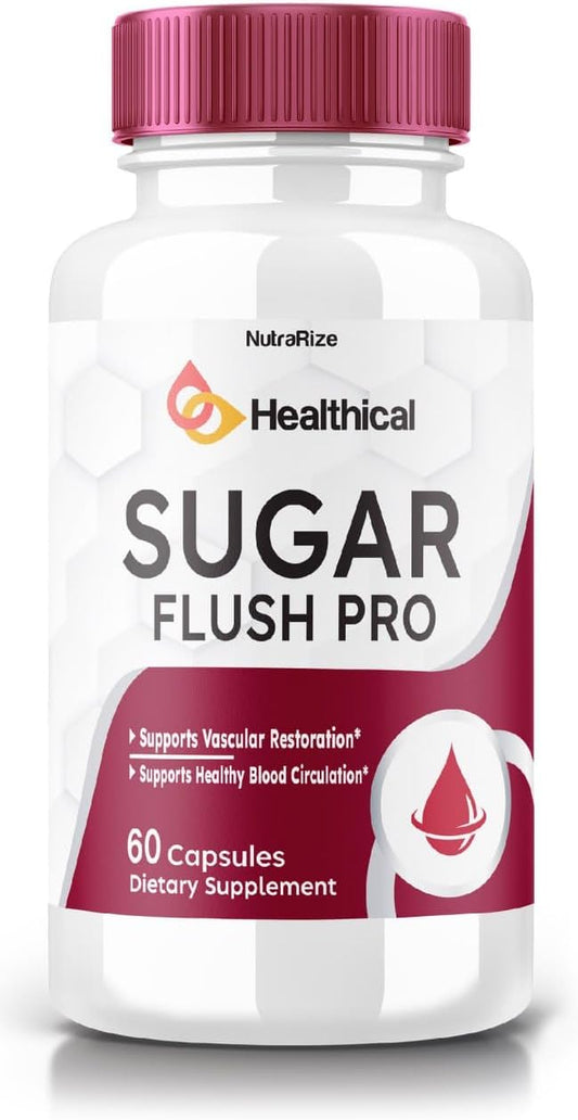All-Natural Blood Sugar Flush Pro Supplement for Stable Healthy Levels - Advanced Formula (60 Capsules)