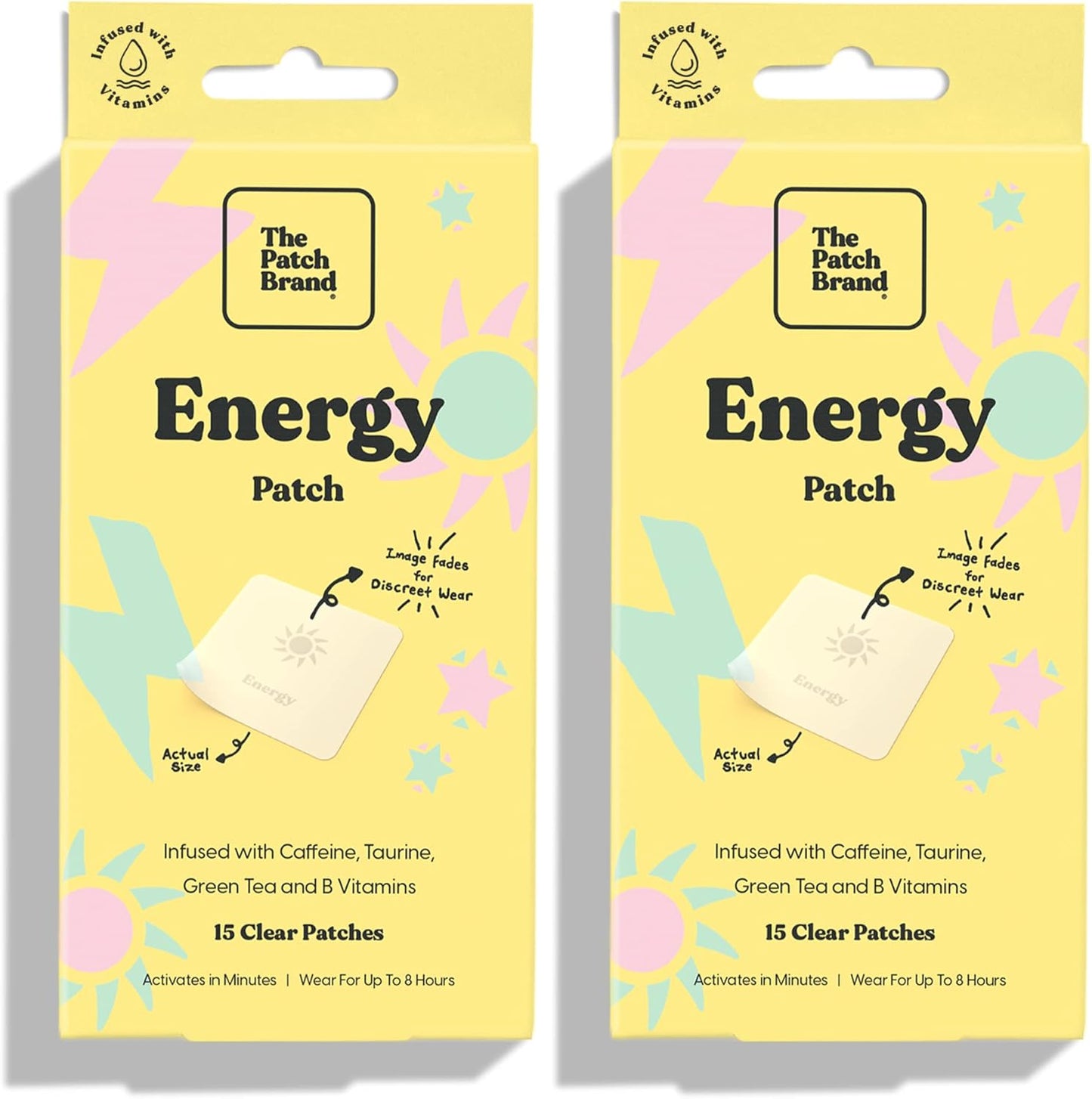 All-Natural Energy Patches with Caffeine, B5, and B3 for All-Day Support | Plant-Based, Water-Resistant, Cruelty-Free Formula