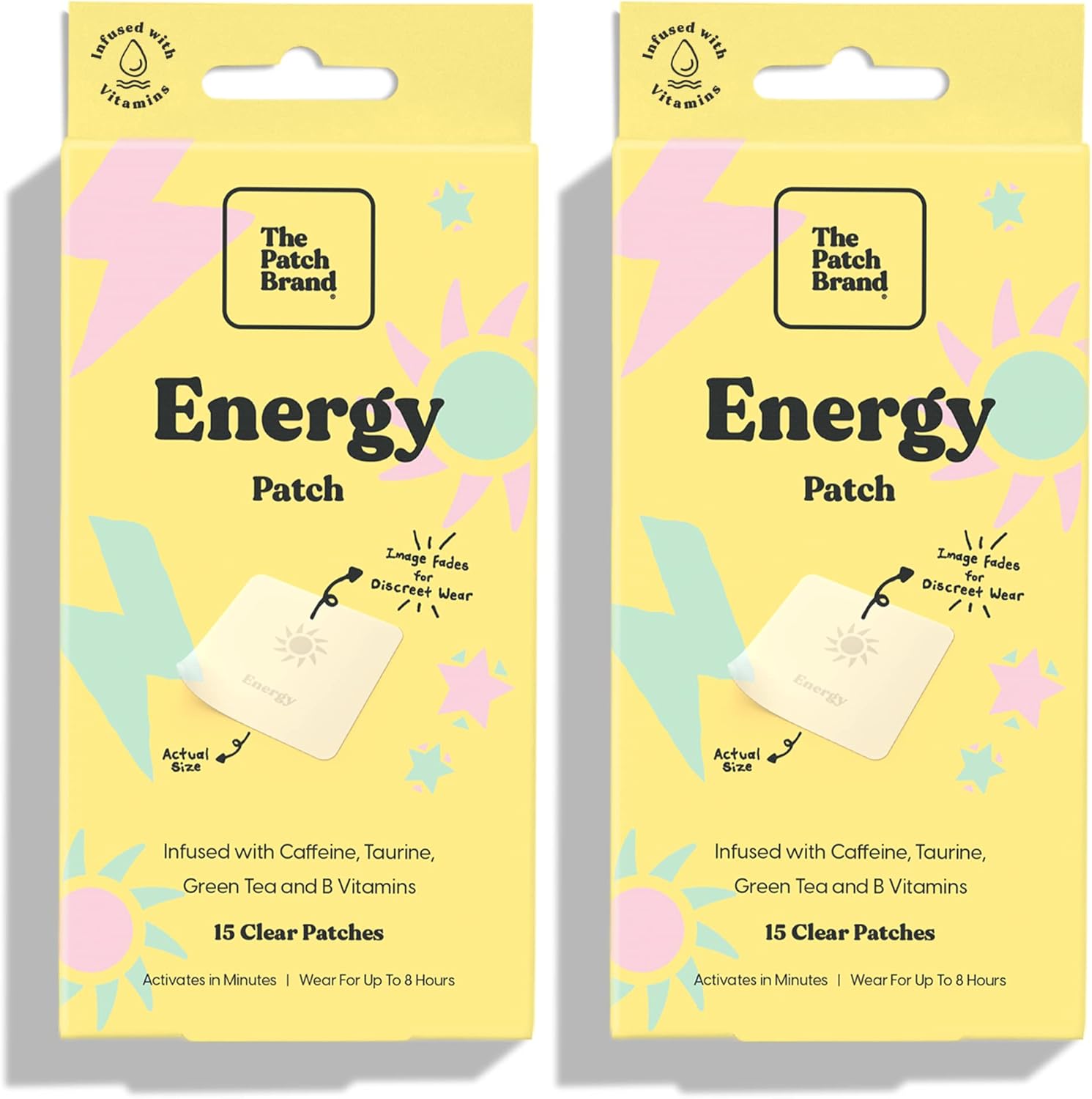 All-Natural Energy Patches with Caffeine, B5, and B3 for All-Day Support | Plant-Based, Water-Resistant, Cruelty-Free Formula