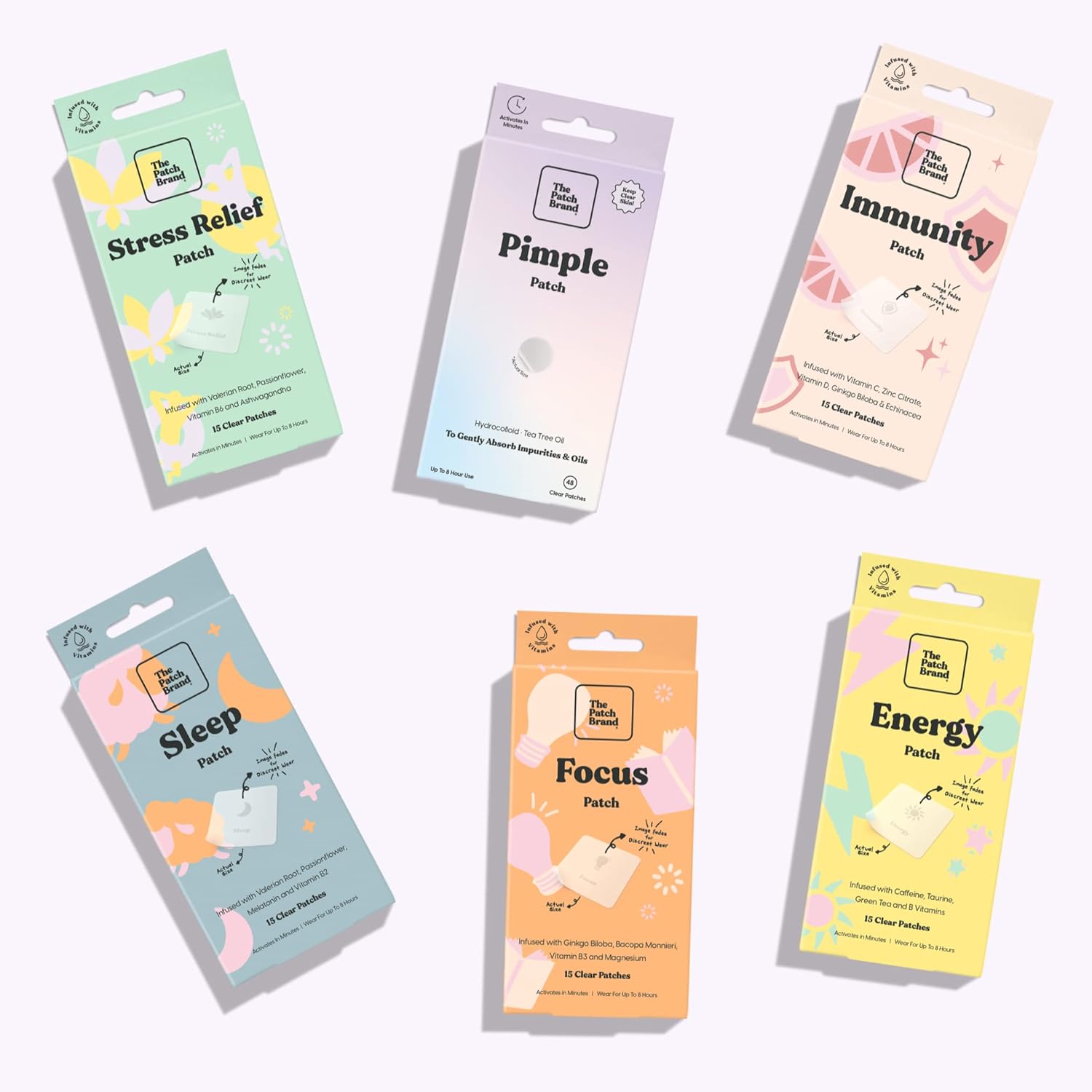 All-Natural Energy Patches with Caffeine, B5, and B3 for All-Day Support | Plant-Based, Water-Resistant, Cruelty-Free Formula